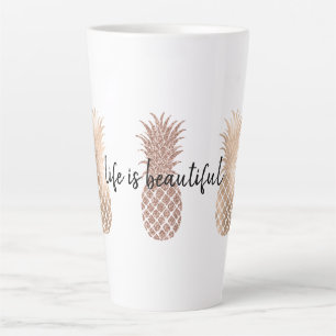 Glam Pink Gold Ananas Milchtasse