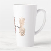 Glam Pink Gold Ananas Milchtasse (Rechts)