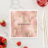 Glam Pink Gold Ananas Serviette (Beispiel)