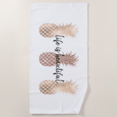 Glam Pink Gold Ananas Strandtuch (Vorderseite)