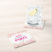 Glam Pink Gold Dots Wedding Bachelorette Party Rechteckiger Pappuntersetzer (Vor Ort)