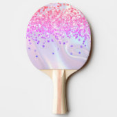 Glam Pink Gold Glitter Monogram Script Purple Tischtennis Schläger (Rückseite)