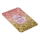 Glam Pink Gold Glitzer Black Eyelashes Magnet (Rechte Seite)