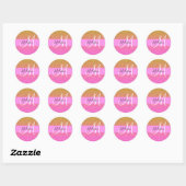 Glam Pink & Gold Glitzer Sparkle Gradient Monogram Runder Aufkleber (Blatt)