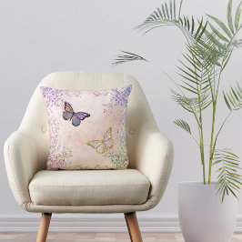 Glam Pink Gold Lila Schmetterlinge Kissen