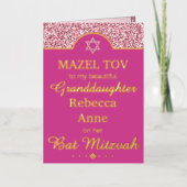 Glam Pink Grandtochter Niece Bat Mitzvah Gold (Vorderseite)