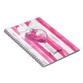 Glam Pink Heart Bow Streifen Notizblock (Rechte Seite)