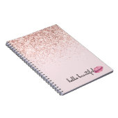 Glam Pink Kiss Lips Blush Glitzer Notizblock (Rechte Seite)
