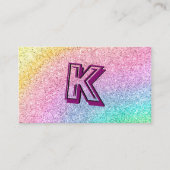 Glam Pink Lila Blue Glitzer Sparkone Monogramm Visitenkarte (Vorderseite)