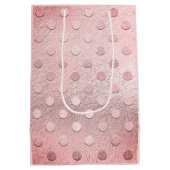 Glam Pink Metallic Glitzer Sparkle Mittlere Geschenktüte (Rückseite)