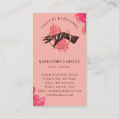 Glam Pink Nail Art Manicure Salon Script Monogram Visitenkarte (Rückseite)