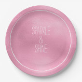 Glam Pink Ombre Pappteller (Vorderseite)