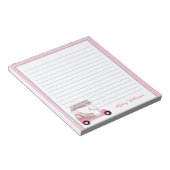 Glam Pink Personalisiert Golf Warenkorb Name Linke Notizblock (angewinkelt)