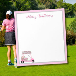 Glam Pink Personalisierter Golfplatz Name Notizblock