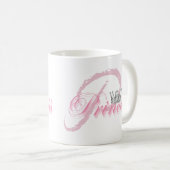 Glam Pink Princess Diamond Crown Monogram Kaffeetasse (VorderseiteRechts)