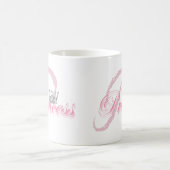 Glam Pink Princess Diamond Crown Monogram Kaffeetasse (Mittel)