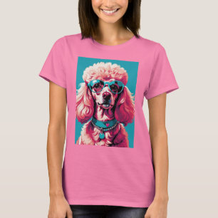 Glam Pink Pudel in teal Sonnenbrille & Herz Callor T-Shirt