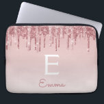 Glam Pink Rose Gold Glitzer Tropfen Sparkline Mono Laptopschutzhülle<br><div class="desc">Blush Pink - Rose Gold Imitate Dripping Glitzer und sparkle elegante Monogram Laptop Gehäuse. Dieser mit Monogramm Fall kann so angepasst werden,  dass er Ihren Anfangs- und Vornamen enthält.</div>