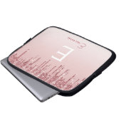 Glam Pink Rose Gold Glitzer Tropfen Sparkline Mono Laptopschutzhülle (Vorne Knopf)