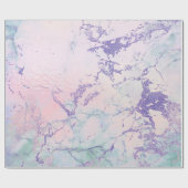 Glam Pink Rose Pearly Elfenbein Silberweißer Marmo Geschenkpapier (Flach)