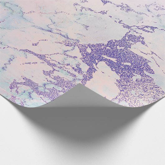 Glam Pink Rose Pearly Elfenbein Silberweißer Marmo Geschenkpapier (Ecke)