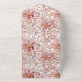 Glam Pink Rose Pink White Floral Wedding All In One Einladung (Außenbereich)