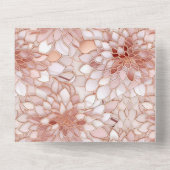 Glam Pink Rose Pink White Floral Wedding All In One Einladung (Rückseite)