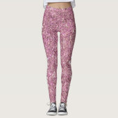 Glam Pink Sand Mermaid Glitzer CUSTOM TEXT Leggings (Vorderseite)