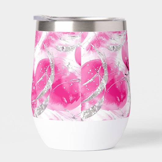 Glam Pink Silver Abstrakt Circles (Rechts)