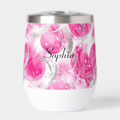 Glam Pink Silver Abstrakt Circles (Vorderseite)