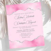 Glam Pink Silver Foil Wedite