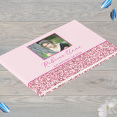 Glam Pink Simple Elegantes Foto Bat Mitzvah Gästebuch