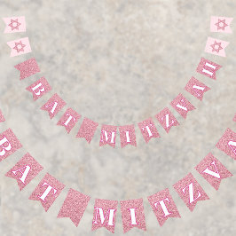 Glam Pink Sparkle Girl Chic Elegante Wimpelkette