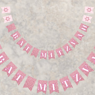 Glam Pink Sparkle Girl Chic Elegante Wimpelkette