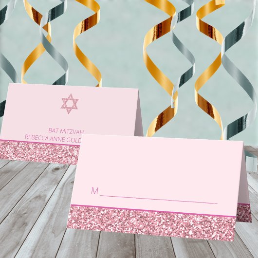 Glam Pink Spaß Sitzplätze für Bat Mitzvah Party Platzkarte