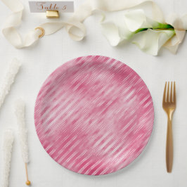 Glam Pink Streifen Pappteller