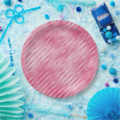 Glam Pink Streifen Pappteller (Party)