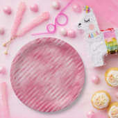 Glam Pink Streifen Pappteller (Party)