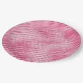 Glam Pink Streifen Pappteller (Schrägansicht)