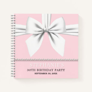Glam Pink Tiffany Theme Birthday Gästebuch Notizblock