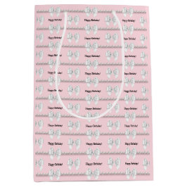 Glam Pink Tiffany Theme Bougie Happy Birthday Mittlere Geschenktüte