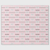 Glam Pink Tiffany Theme Bougie White Bow Pearls Geschenkpapier (Flach)