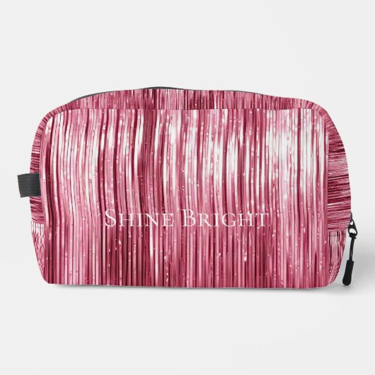 Glam Pink Tinsel Waschbeutel (Vorderseite)