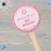 Glam Pink Trendy Girl Foto Bat Mitzvah Party Fächer