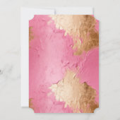 Glam Pink und Gold Einladung (Rückseite)