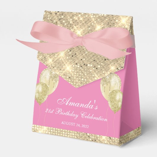 Glam Pink und Gold individuell einstellbar Geschenkschachtel (Vorderseite)