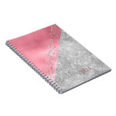 Glam Pink und Silver Notebook Notizblock (Rechte Seite)