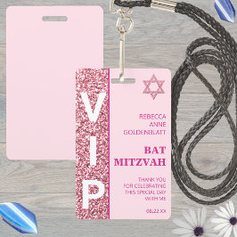 Glam Pink Unique VIP Bat Mitzvah Gastgeschenk Ausweis