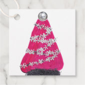 Glam Pink Weihnachtsbaum Geschenkanhänger (Vorderseite)
