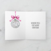 Glam Pink Weihnachtsbaum Karte (Innenseite)